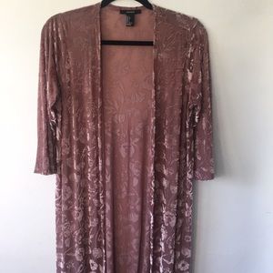 Blush Floral Velvet Kimono
